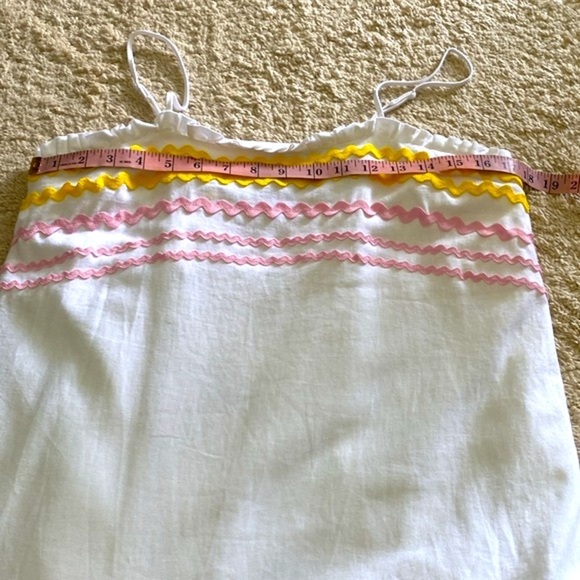 Lisa Marie Fernandez X Target Dress Ric Rac Sleeveless Mini White Yellow Pink S - Picture 9 of 14